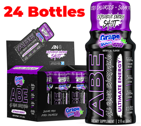 -ABE Ultimate Energy Shot 2 oz  Grape Soda - 24 x 2oz Bottles