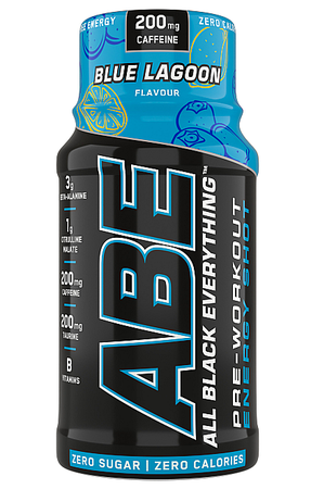 ABE Pre Workout Energy Shots Blue Raspberry - 12 x 2oz Btls