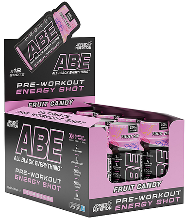ABE Pre Workout Energy Shots Fruit Candy - 12 x 2oz Btls