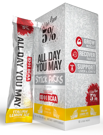 5% Nutrition All Day You May  Italian Lemon Ice - 10 Stick Packs