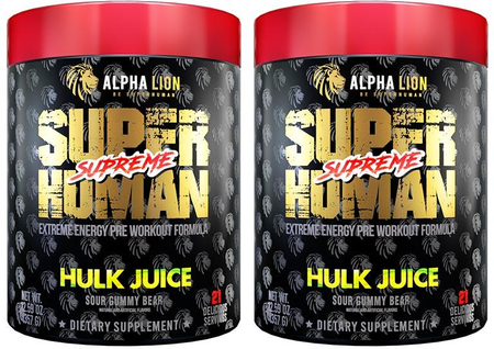Alpha Lion SuperHuman Supreme Pre-Workout Hulk Juice - 2 x 21/42 Serving Btls  TWINPACK
