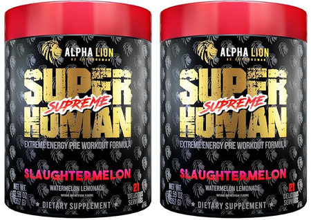 Alpha Lion SuperHuman Supreme Pre-Workout Slaughtermelon - 2 x 21/42 Serving Btls  TWINPACK