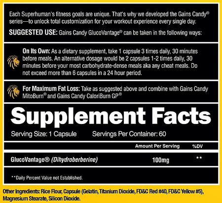 Alpha Lion Gains Candy Glucovantage - 60 Capsules