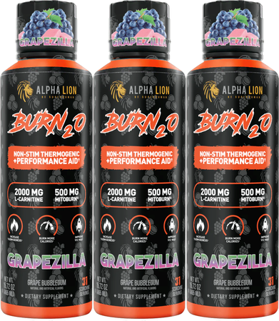 Alpha Lion BURN2O Stim-Free Super Thermogenic Grapezilla - 3 x 31 Serving Btls  3 PACK