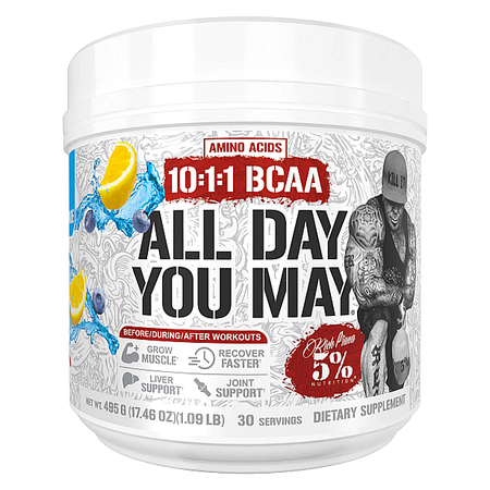 5% Nutrition All Day You May BCAA's, EAA's & Electrolytes  Blueberry Lemonade  - 30 Servings