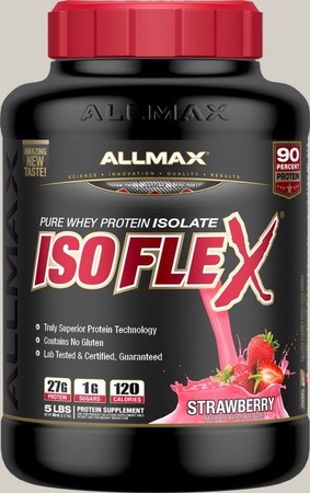 AllMax Nutrition IsoFlex Whey Protein Isolate Strawberry - 5 Lb