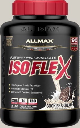 AllMax Nutrition IsoFlex Whey Protein Isolate Cookies & Cream - 5 Lb