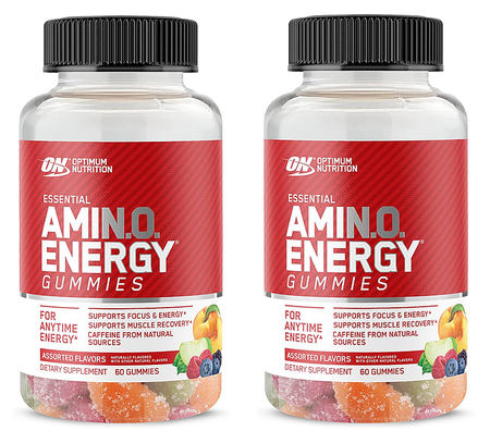 Optimum Nutrition Amino Energy Gummies Assorted Flavors - 2 x 60 Gummies TWINPACK  *Expiration date 3/22