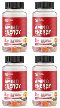 -Optimum Nutrition Amino Energy Gummies  4 PACK - 4 x  60 Gummies  *Expiration date 3/22