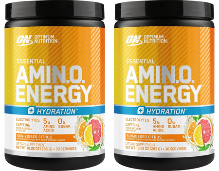 -Optimum Nutrition Amino Energy + Hydration  Sun-Kissed Citrus - 60 Servings (2 x 30 Serving Btls)  TWINPACK