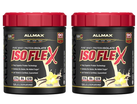 -AllMax Nutrition IsoFlex Whey Protein Isolate Vanilla - 28 Servings (2 x 14 Serv Btls) TWINPACK