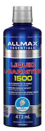 -AllMax Nutrition L-Carnitine Liquid 1500  Blue Raspberry  - 16 Oz