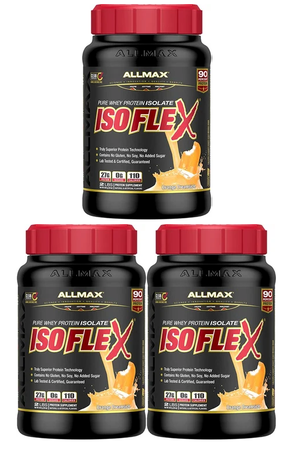 -AllMax Nutrition IsoFlex Whey Protein Isolate Orange Dreamsicle - 6 Lb (6 x 2 Lb Btls)  3 PACK  (*Exp date 5/26)