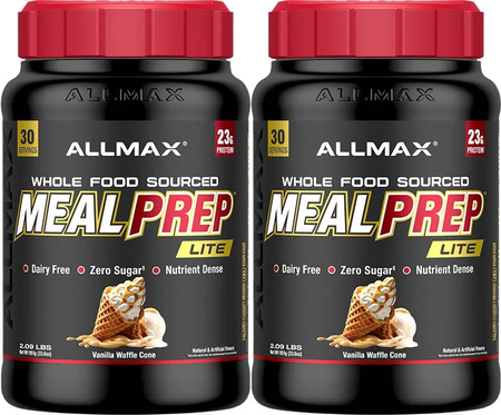 Allmax MealPrep Lite (Whole food based protein)  Vanilla Waffle Cone - 60 Servings (2 x 30 Serving Btls) TWINPACK