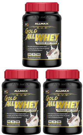 -Allmax Nutrition AllWhey Gold 100% Whey Protein  Cookies & Cream- 6 Lb (3 x 2 Lb) TWINPACK
