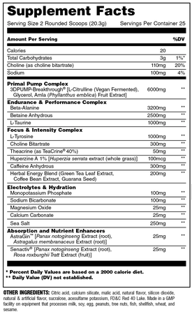 Animal Primal Pre-Workout Powder Fruit Punch - 25 Servings