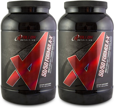 Apollon Nutrition 50/50 Formula-X Protein Peanut Butter Cookie - 56 Servings (2 x 28 Serving Bottles)  TWINPACK *Expiration date 8/25
