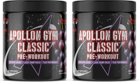 Apollon Nutrition Classic Pre Workout  Grape - 60 Servings (2 x 30 Serving Btls)  TWINPACK