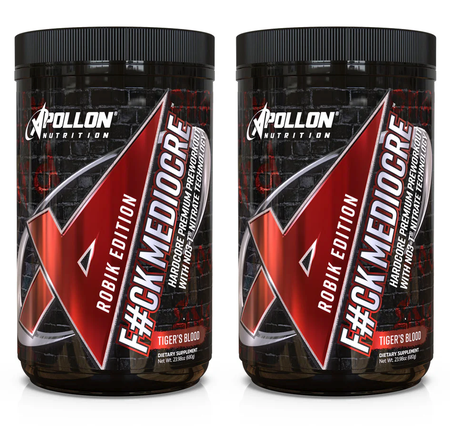 Apollon Nutrition F#ck Mediocre - Hardcore Pre-workout  Tiger's Blood - 2 x 40 Serving Bottles  TWINPACK