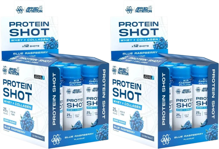 -Applied Nutrition 25g Protein Shot  Blue Raspberry - 24 x 3.4 oz Bottles (2 x 12 Packs) TWINPACK