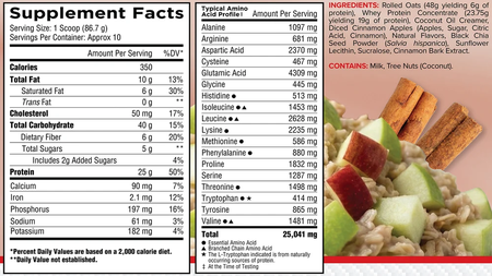 Core Nutritionals Oats & Whey Protein  Apple Cinnamon - 1.9 Lb