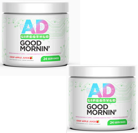 Project AD Good Mornin - Detox & Gut Performance Drink  Crisp Apple Juice - 48 Servings (2 x 24 Serving Bottles)  TWINPACK