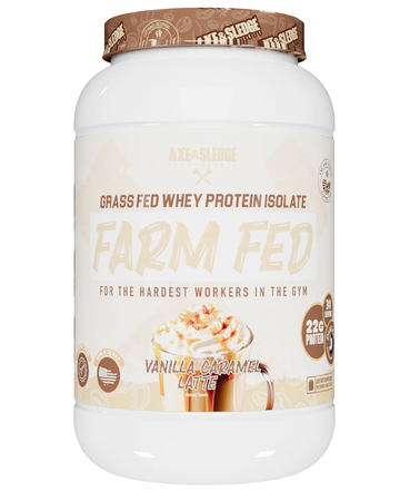 Axe & Sledge Farm Fed Protein  Grass-fed Whey Protein Isolate  Vanilla Caramel Latte - 30 Servings