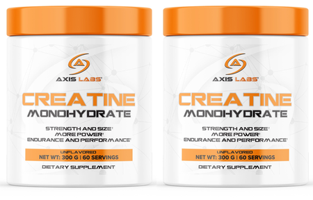 Axis Labs Creatine Monohydrate Powder - 600 Grams (2 x 300 Grams) TWINPACK