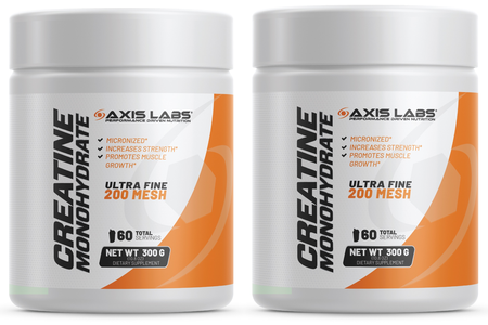 Axis Labs Creatine Monohydrate Powder - 600 Grams (2 x 300 Grams) TWINPACK