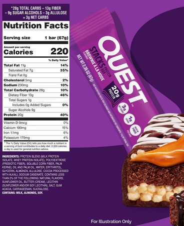 Quest Stacks Protein Bar  Brownie A La Mode - 12 Bars