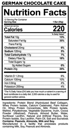 Redcon1 MRE Bar  German Chocolate Cake - 12 Bars
