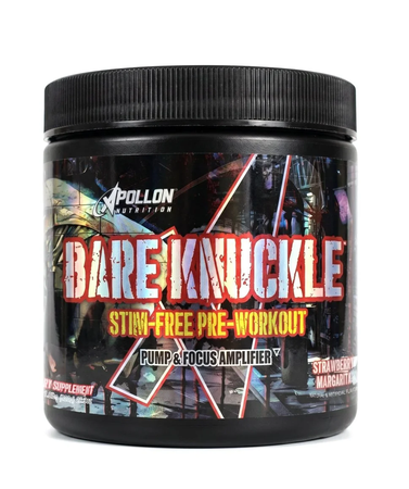 Apollon Nutrition Bare Knuckle V6  Strawberry Margarita - Non-Stimulant Nitrate Infused Pre-Workout - 40/20 Servings