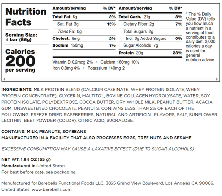 Barebells Protein Bars Peanut Butter & Jelly - 12 Bars