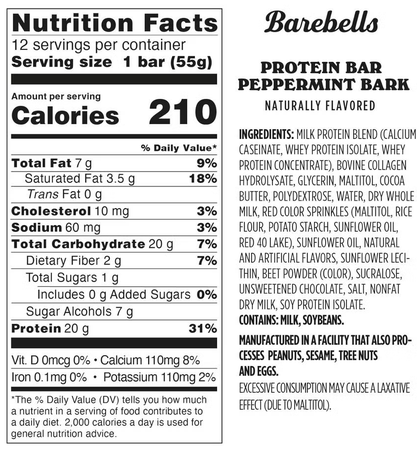 Barebells Soft Protein Bars Peppermint Bark - 12 Bars