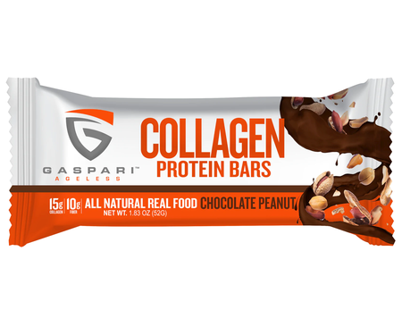 Gaspari Ageless Collagen Protein Bars Chocolate Peanut - 6 Bars