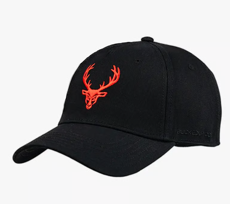 Bucked Up Baseball Hat  Black w/Red Logo - Adjustable