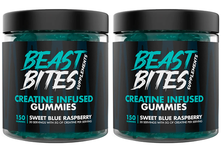 Beast Bites Creatine Infused Gummies - 240 Gummies (2 x 120 Ct Btls)  TWINPACK