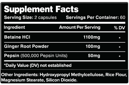 Leviathan Nutrition Betaine HCl with Pepsin & Ginger