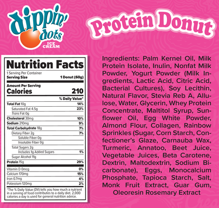Redefine Foods Dippin' Dots Protein Donut  Birthday Cake - 8 Pack