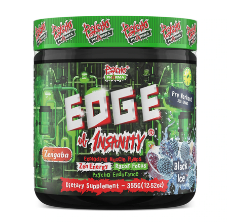 Psycho Pharma Edge of Insanity Pre Workout  Black Ice - 25 Servings