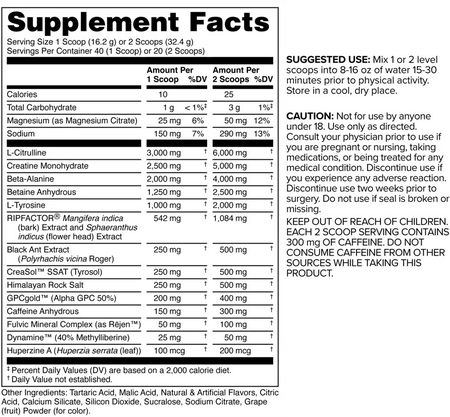 Bucked Up Black ANT Pre-Workout  Grape - 40/20 Servings