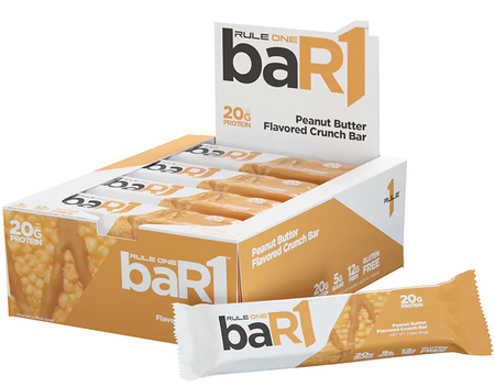 -Rule 1 baR1 Crunch Bars Peanut Butter - 12 Bars *Best by date 7/25