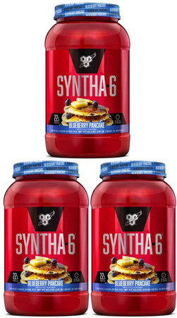 -Bsn Syntha-6 Protein Blueberry Pancake - 8.7 Lb 84 Servings (3 x 2.91 Lb Btls)   3 PACK