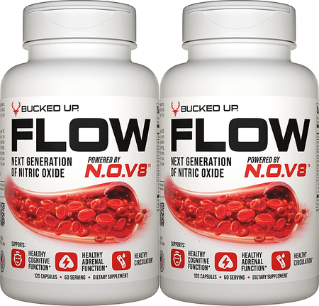 Bucked Up FLOW | The Next Generation of Nitric Oxide - 120 Servings (2 x 120 Capsule Bottles) TWINPACK