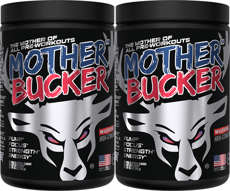 Bucked Up Mother Bucker Pre Workout Rocket Pop (Blue Raz/Lime/Cherry) - 2 x 20 Servings TWINPACK