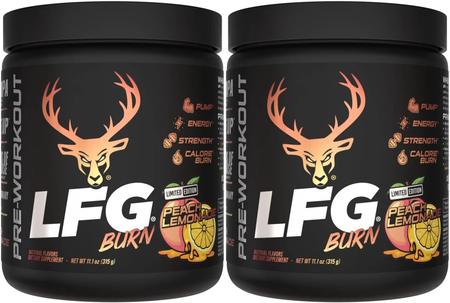 Bucked Up LFG Pre-Workout Peach Lemonade - 2 x 30 Serving Bottles TWINPACK