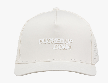 Bucked Up Hat Golf Hat [Off-White] Rubberized BuckedUp.com Logo - Adjustable