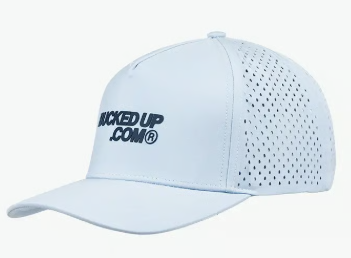 Bucked Up Hat Waterproof Golf Hat [Light Blue] [Navy Rubberized Logo] - Adjustable