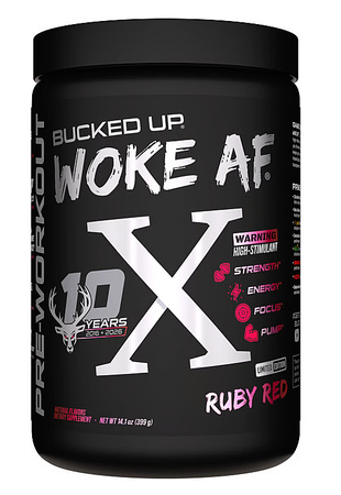 Bucked Up WOKE AF Anniversary X Pre-Workout Limited Edition  Ruby Red - 30 Servings