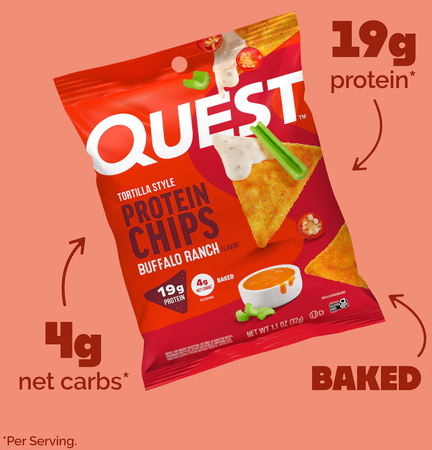 Quest Protein Chips Tortilla Style - Buffalo Ranch - 8 Bags